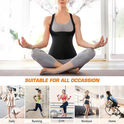Women's Sweat Vest Sauna Suit | Sauna Shirt Shapewear | Blue Sweat Enhancing Top