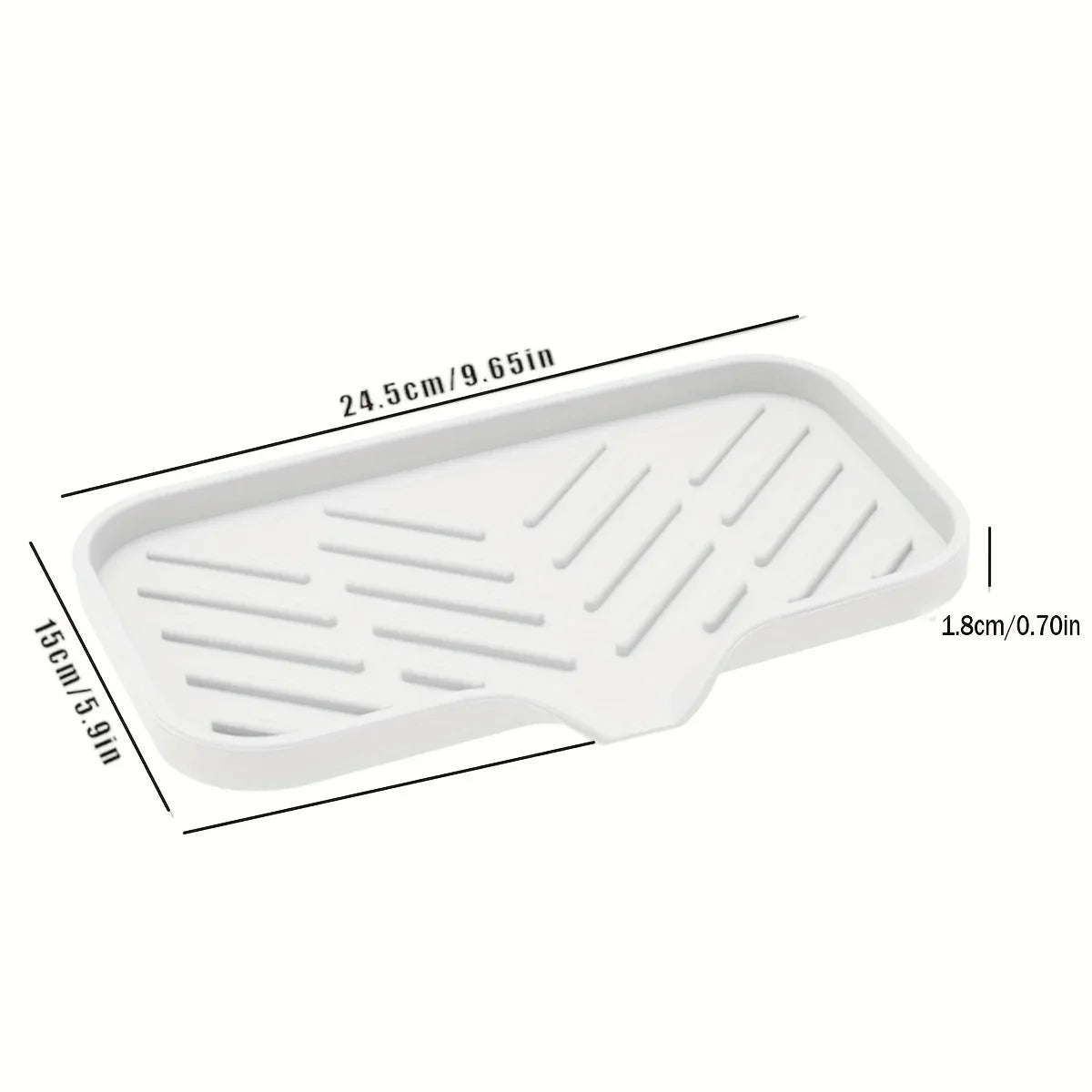 Sink Silicone Tray with Drain – Soap & Sponge Holder, Countertop Scrubber Brush Storage Rack, Kitchen Organizer