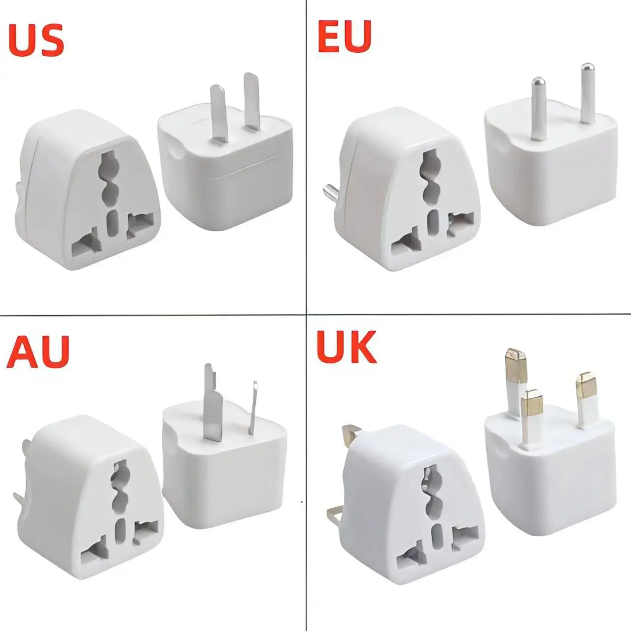 Universal Travel Plug Adapter – AU/UK/US to EU Power Socket Converter AC Outlet