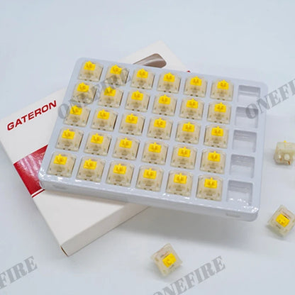 Gateron Milky Pro Mechanical Keyboard Switches - Pre-Lubed Linear MX Stem 5-Pin RGB Compatible Switches