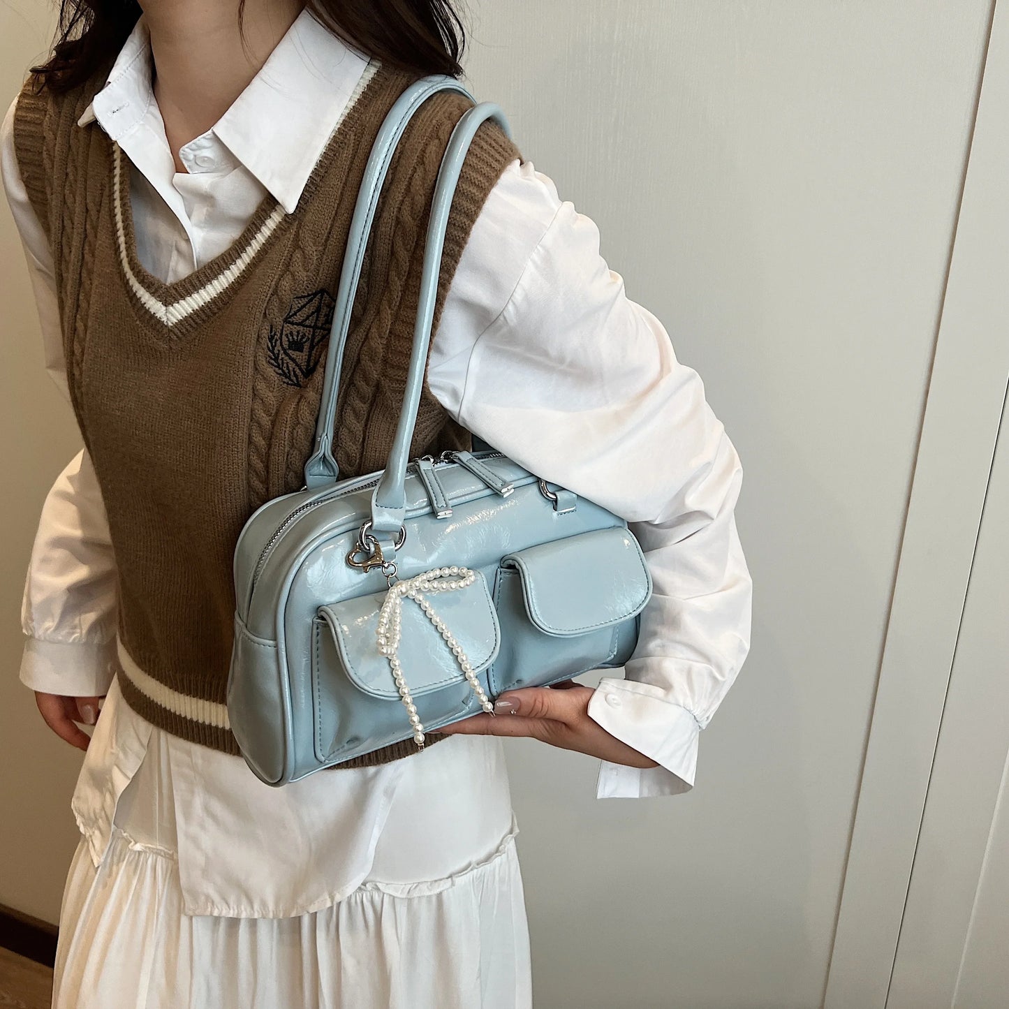 Fashionable Underarm Bow Pillow Bag for Women – 2024 Korean Edition Simple Trendy Shoulder Bag