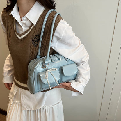 Fashionable Underarm Bow Pillow Bag for Women – 2024 Korean Edition Simple Trendy Shoulder Bag