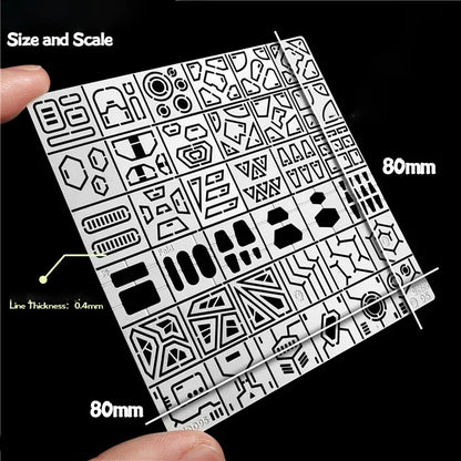 36-in-1 Model Scribing Template Ruler – Precision Line & Groove Drawing Tool for 1/100 & 1/144 Scale Crafts