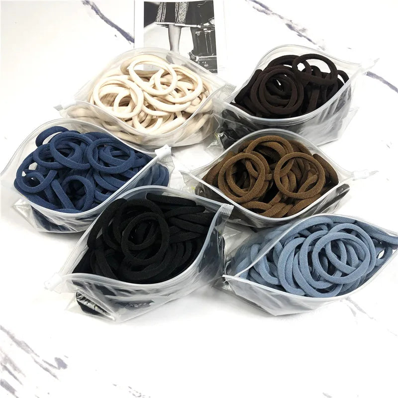 20/50PCS Hair Bands for Women & Girls - 4cm Elastic Rubber Ties, Simple Ponytail Holders & Hair Accessories
