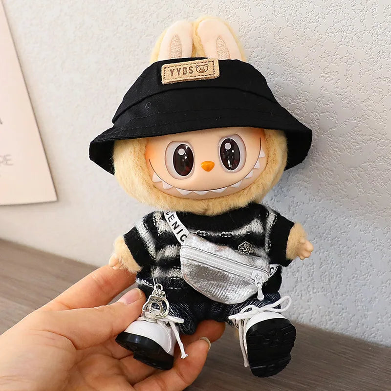 Labubu 15-17cm Blind Box Keychain Doll Outfit – Sweater & Glasses Accessory Set