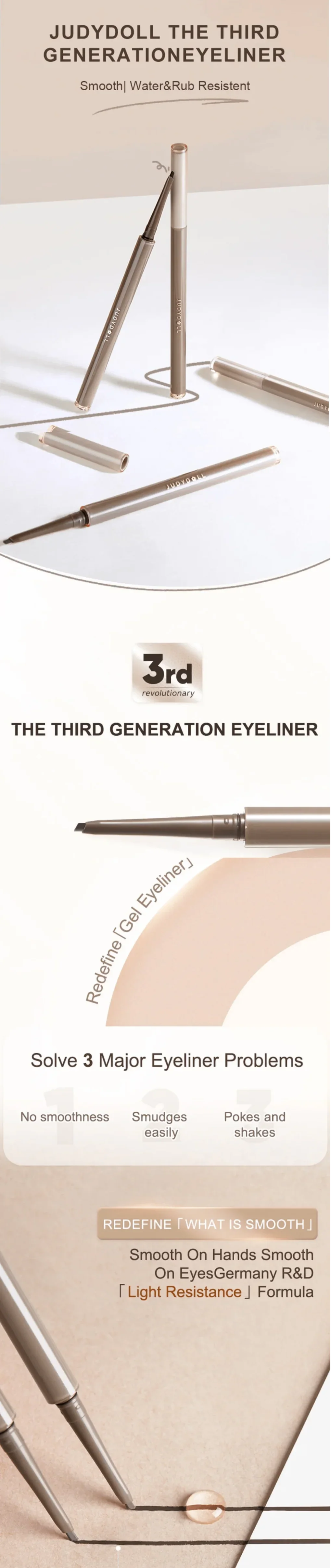 Judydoll Machete Precise Triangle Gel Eyeliner Pen – Easy Draw for Novice Makeup