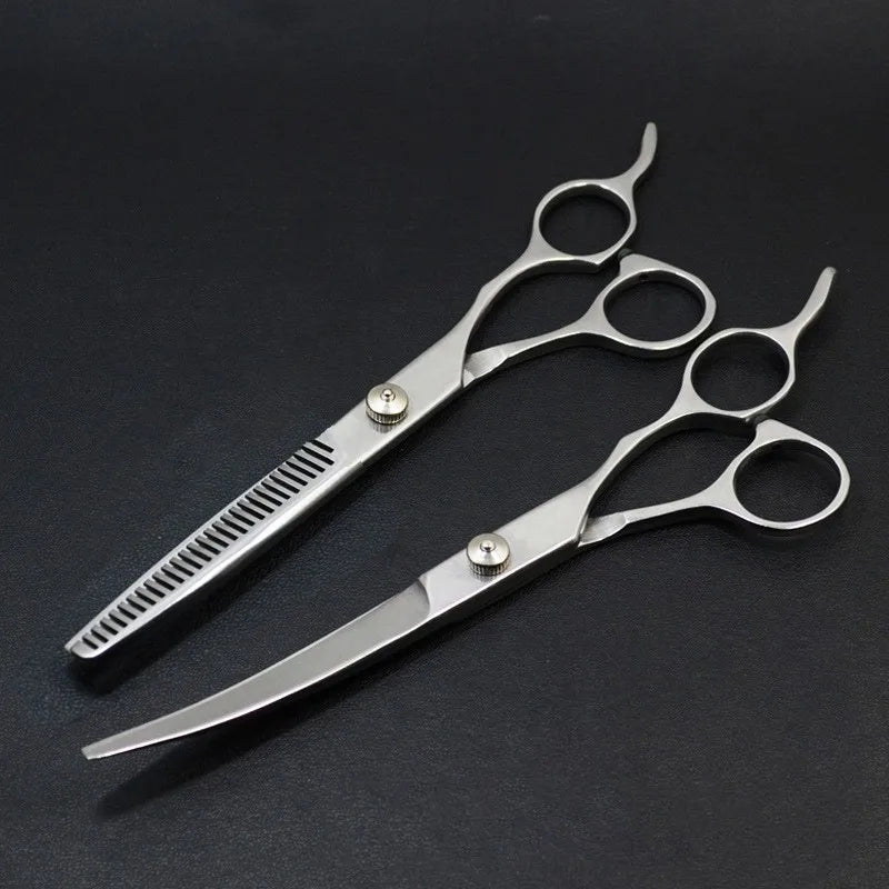 Pet Grooming Scissors Set – Professional Dog Hair Trimming Tools, Bent Scissors & Clippers for Teddy Haircuts