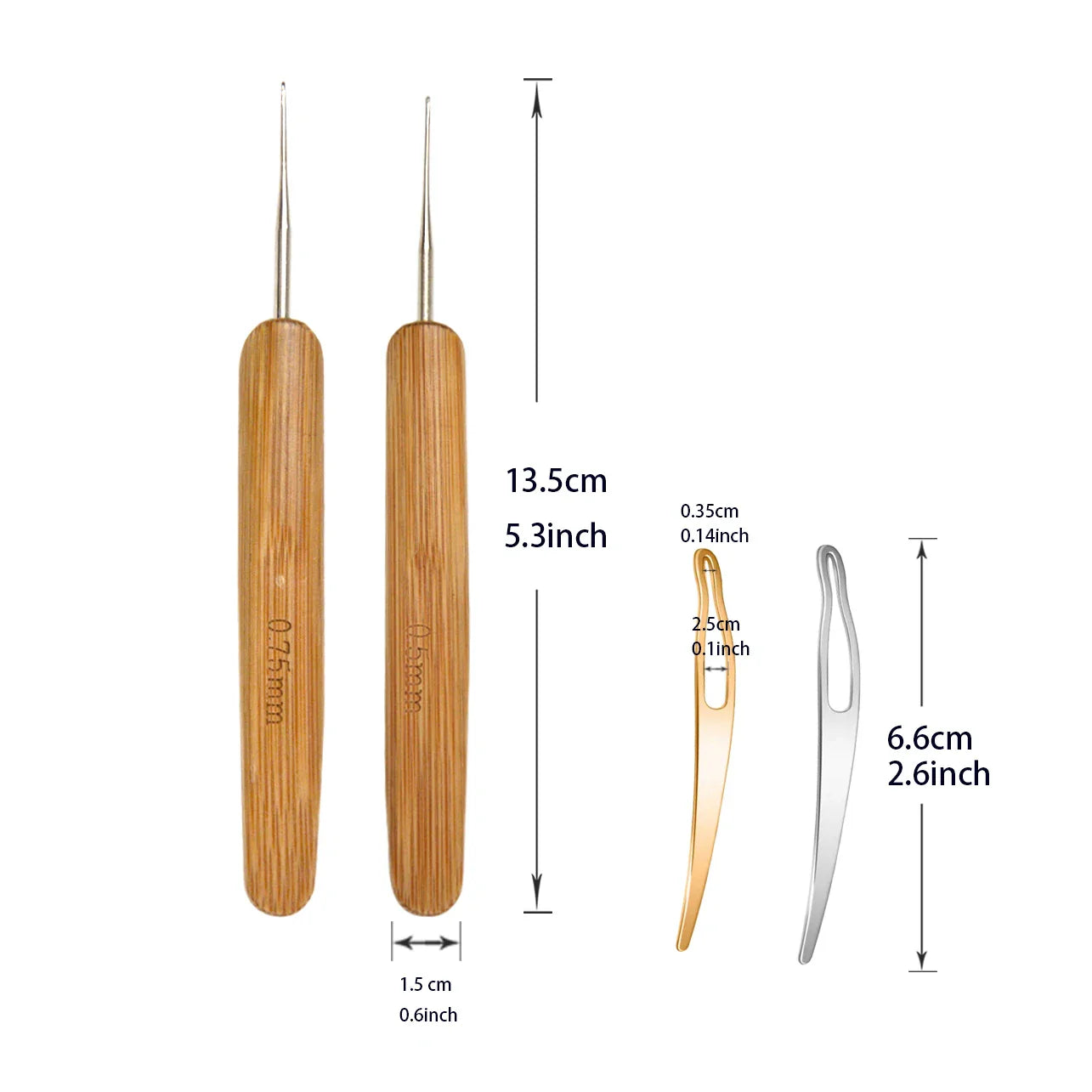 9-Piece Bent Latch Hook Set – Crochet Needles for Dreadlocks, Braiding, Hair Extensions