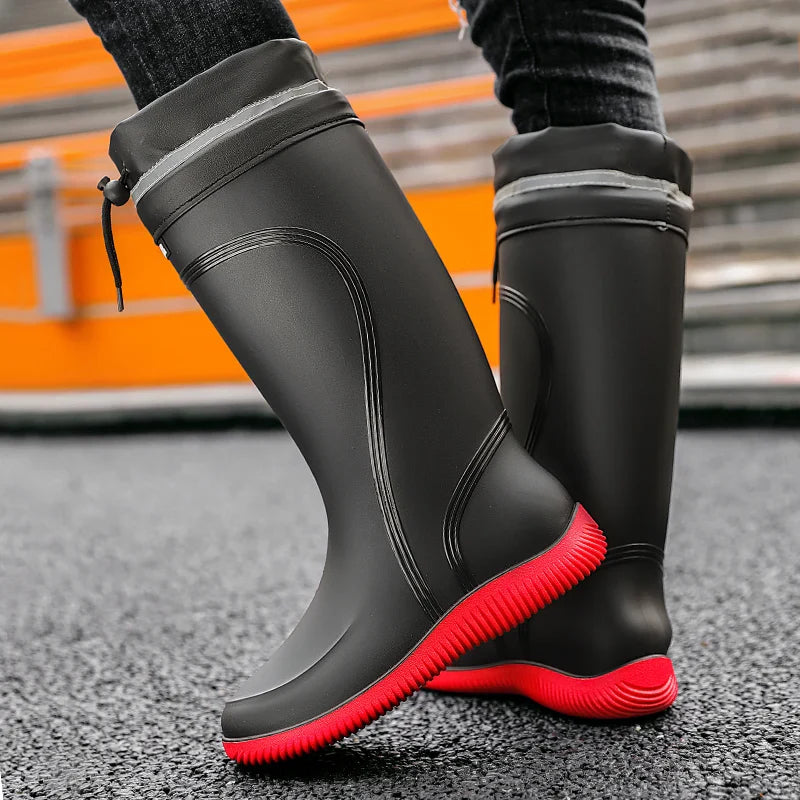 Men’s Waterproof Rain Shoes – Four-Season Non-Slip Soft Sole Outdoor Work & Water Boots