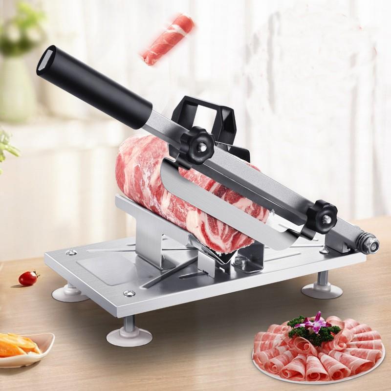 304 Stainless Steel Manual Food Slicer — Frozen Meat, Beef & Mutton Roll Cutter for BBQ & Hot Pot Cooking