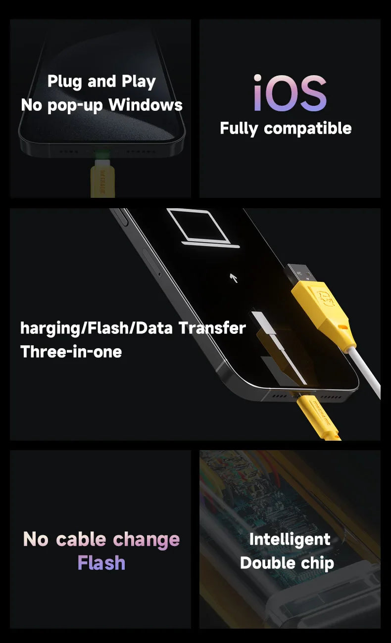 MECHANIC iData Lightning USB Cable – Data Recovery & Charging for iPhone, iPad, iPod