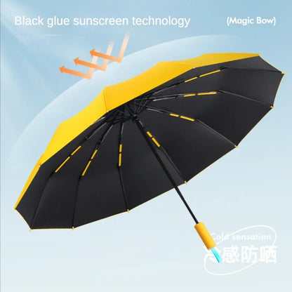 Super Strong Windproof Automatic Umbrella – 72-Rib Large Folding Rain Umbrella with UV Sun Protection for Men & Women