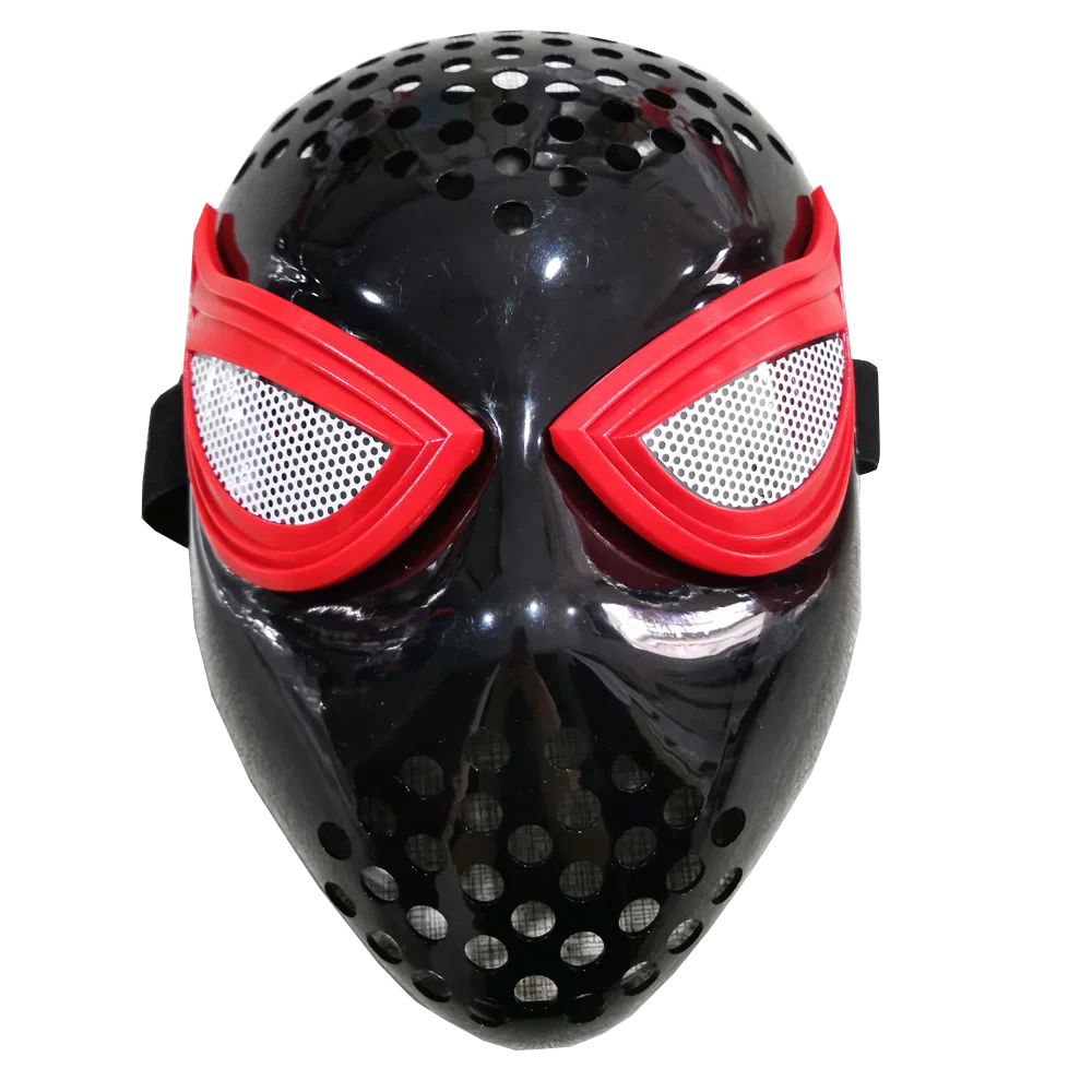 Spider-Man: Far From Home Iron Spider Cosplay Mask — Red & Black Faceshell Helmet with Elastic Straps, Costume Accessory