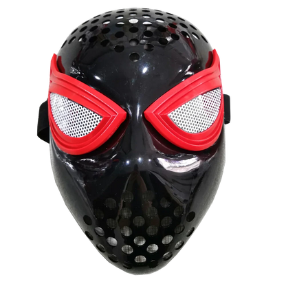Spider-Man: Far From Home Iron Spider Cosplay Mask — Red & Black Faceshell Helmet with Elastic Straps, Costume Accessory