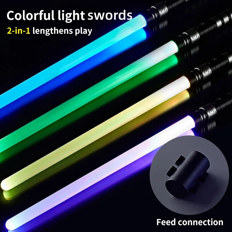 REikirc 75cm RGB Lightsaber – 2 in 1 7 Color Light Sword Toy for Kids & Parties