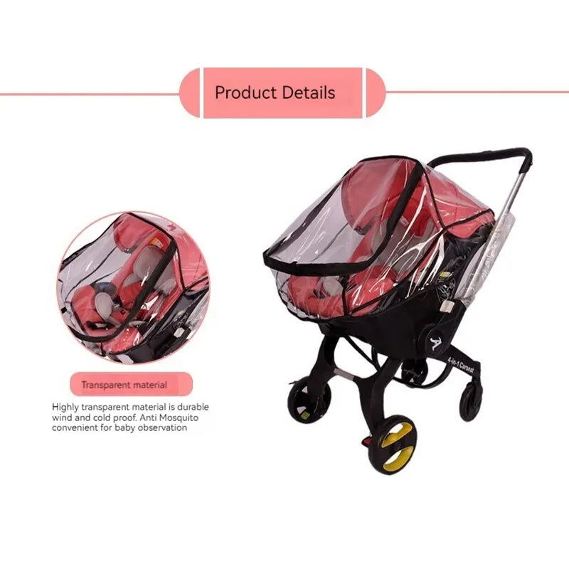 4-in-1 Baby Stroller Safety Seat — Multifunctional Children’s Stroller with Rain & Windproof Cover