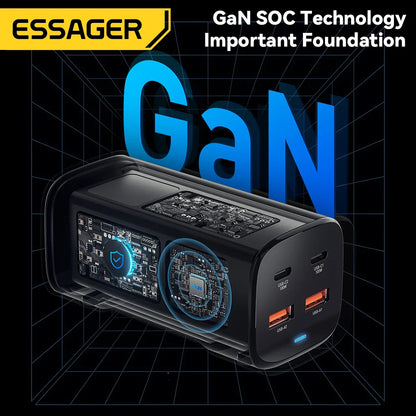 Essager 100W GaN USB-C Charger – Fast Desktop Charger with QC 4.0/3.0 PD for MacBook, iPhone 15, Samsung, Laptop & POPC