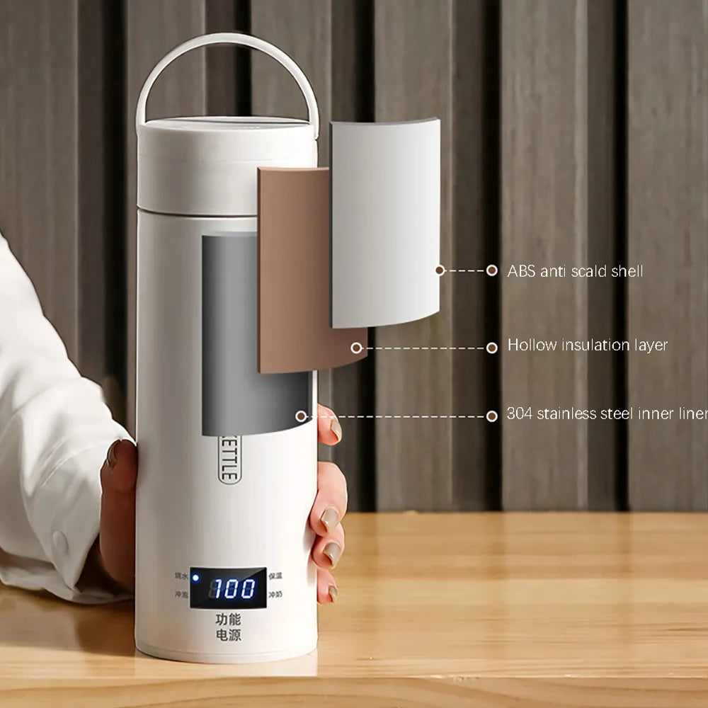 Portable Electric Kettle: Travel Tea & Coffee Kettle with Smart Temperature Control - Boil Water, Stew, Keep Warm