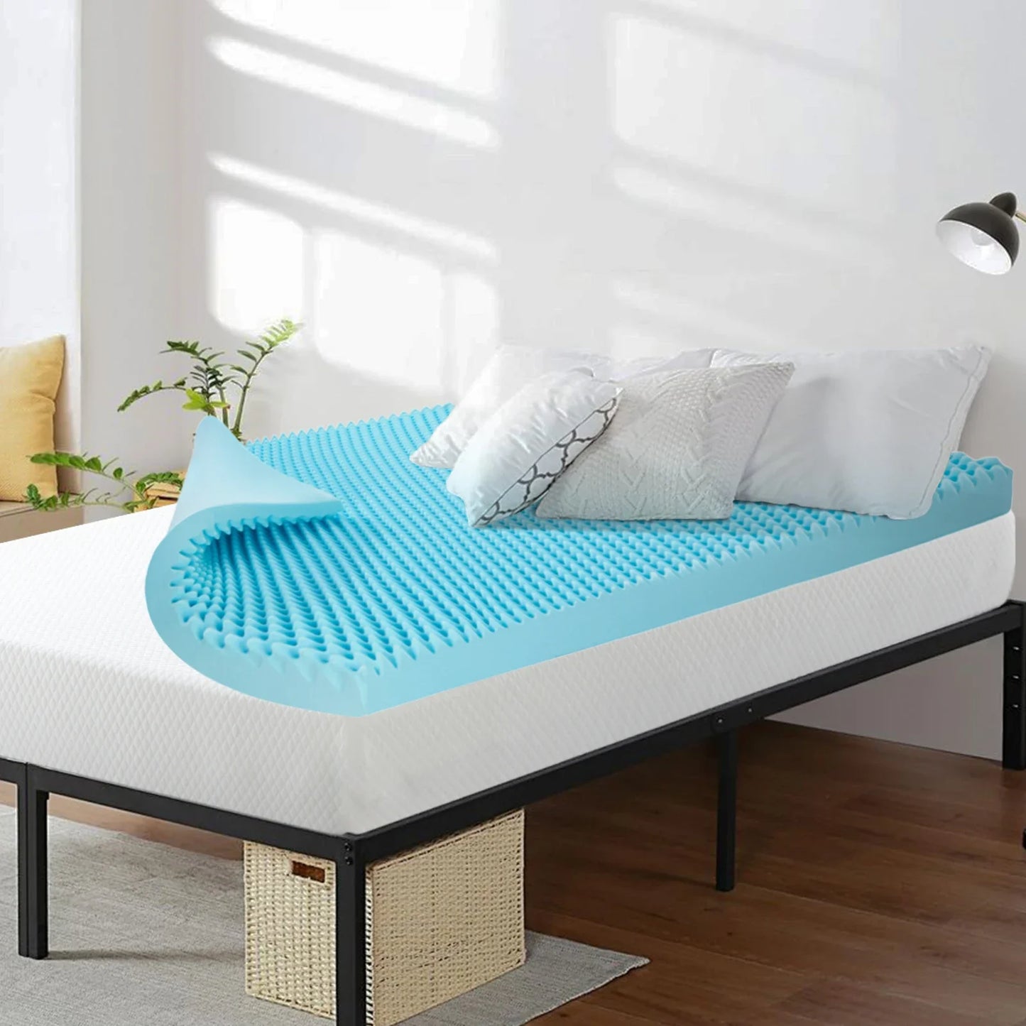2", 3", 4" Full Memory Foam Mattress Topper - Gel-Infused Comfort Pad for Full/Double Bed, Soft Foam Mattress