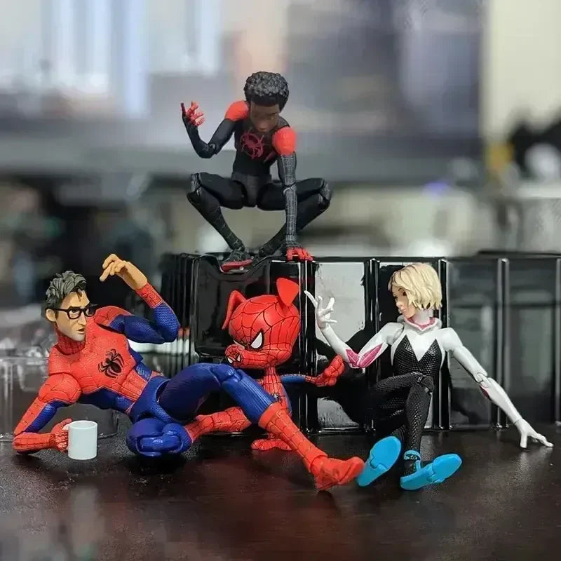 2024 Spider-Man & Gwen Action Figures — Spider-Verse Collection with Miles Morales Sentinel | Anime Toys Christmas Gift