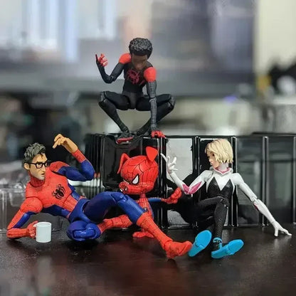2024 Spider-Man & Gwen Action Figures — Spider-Verse Collection with Miles Morales Sentinel | Anime Toys Christmas Gift