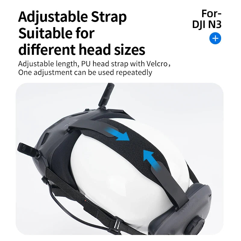 Hibloks Headband for DJI Neo & Avata 2 N3 – Protective, Pressure-Relief, Vertical Line Auxiliary Strap