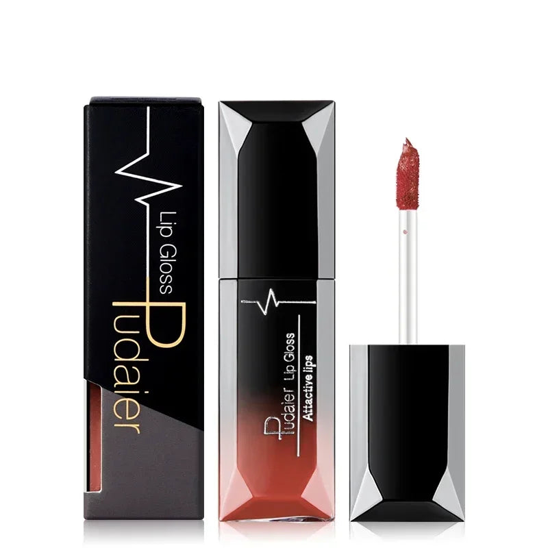 Pudaier Waterproof Matte Lip Gloss – Liquid Lipstick in Nude, Purple, Black Rose Shades