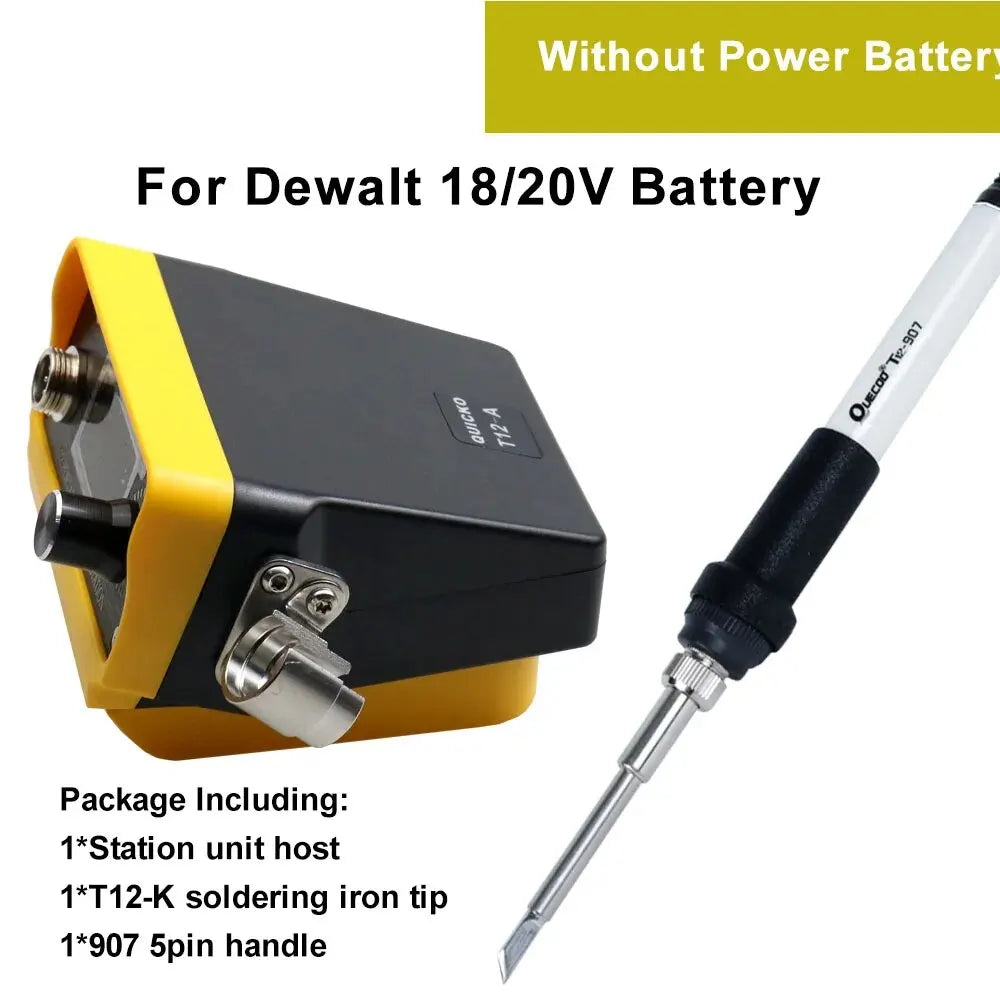 72W T12 Cordless Soldering Station – Compatible with Dewalt, Makita, Milwaukee, Worx 20V Max Li-ion Batteries, DIY Repair Tool