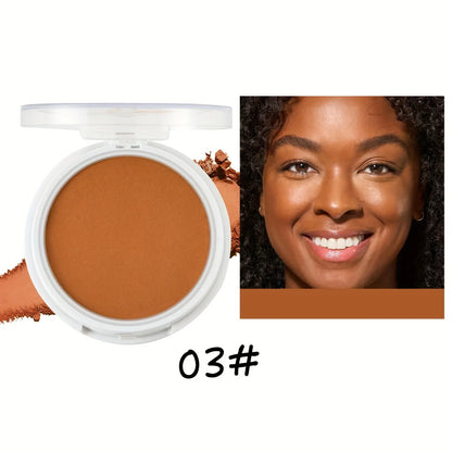 Wheat Bronzing Powder for Dark Skin - Matte Finish, Sweatproof & Oil Control Foundation Concealer with Puff & Mirror
