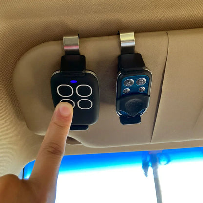 Car Sun Visor Clip Holder for Garage Door Remote - Universal 47-68mm Keychain Barrier Opener, Quick Installation