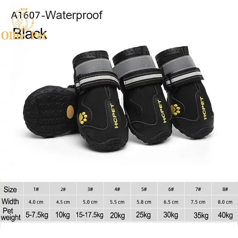 Dog Shoes Waterproof Rain Boots — Anti-Slip, Warm Snow & Reflective Protection for Small and Large Pets