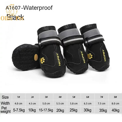 Dog Shoes Waterproof Rain Boots — Anti-Slip, Warm Snow & Reflective Protection for Small and Large Pets