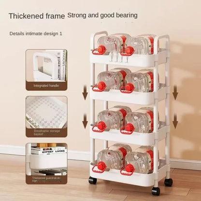 Multi-Layer Trolley Rack – Mobile Storage for Kitchen, Bedroom, Bathroom and Baby Snacks | Floor Organizer