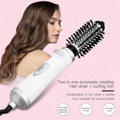 Negative Ionic 3-in-1 Hair Dryer Brush – Hot Air Straightening Comb & Curling Iron Multifunctional Styling Tool
