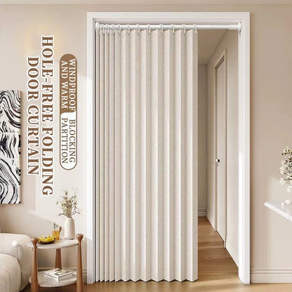 Elegant Folding Door Curtain – No-Punch Design for Privacy & Stylish Home Space Partitioning