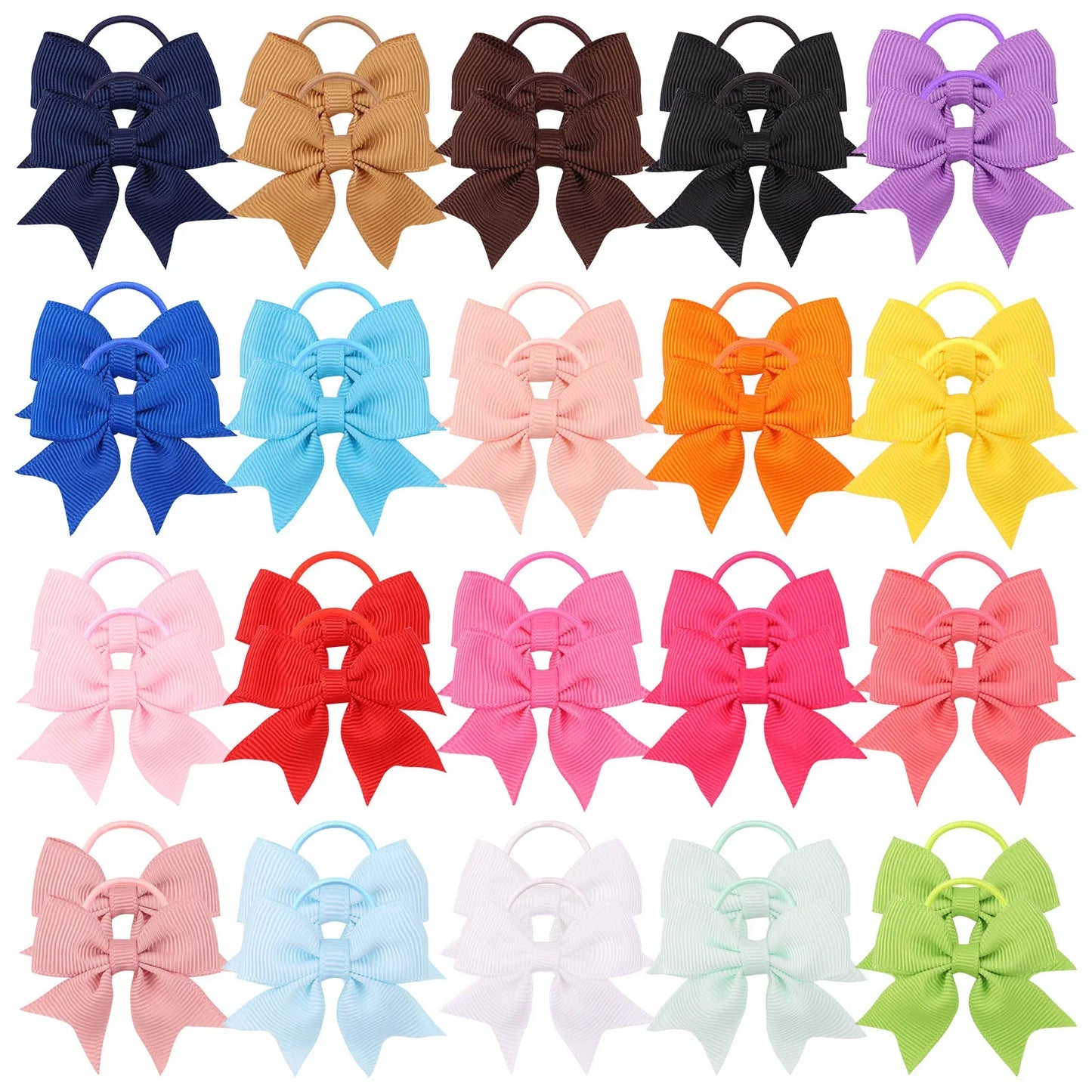 20/30/40pcs Babies Tiny 2-Inch Hair Bows Rubber Bands – Ponytail Holders for Baby Girls & Infants Hair Accessories