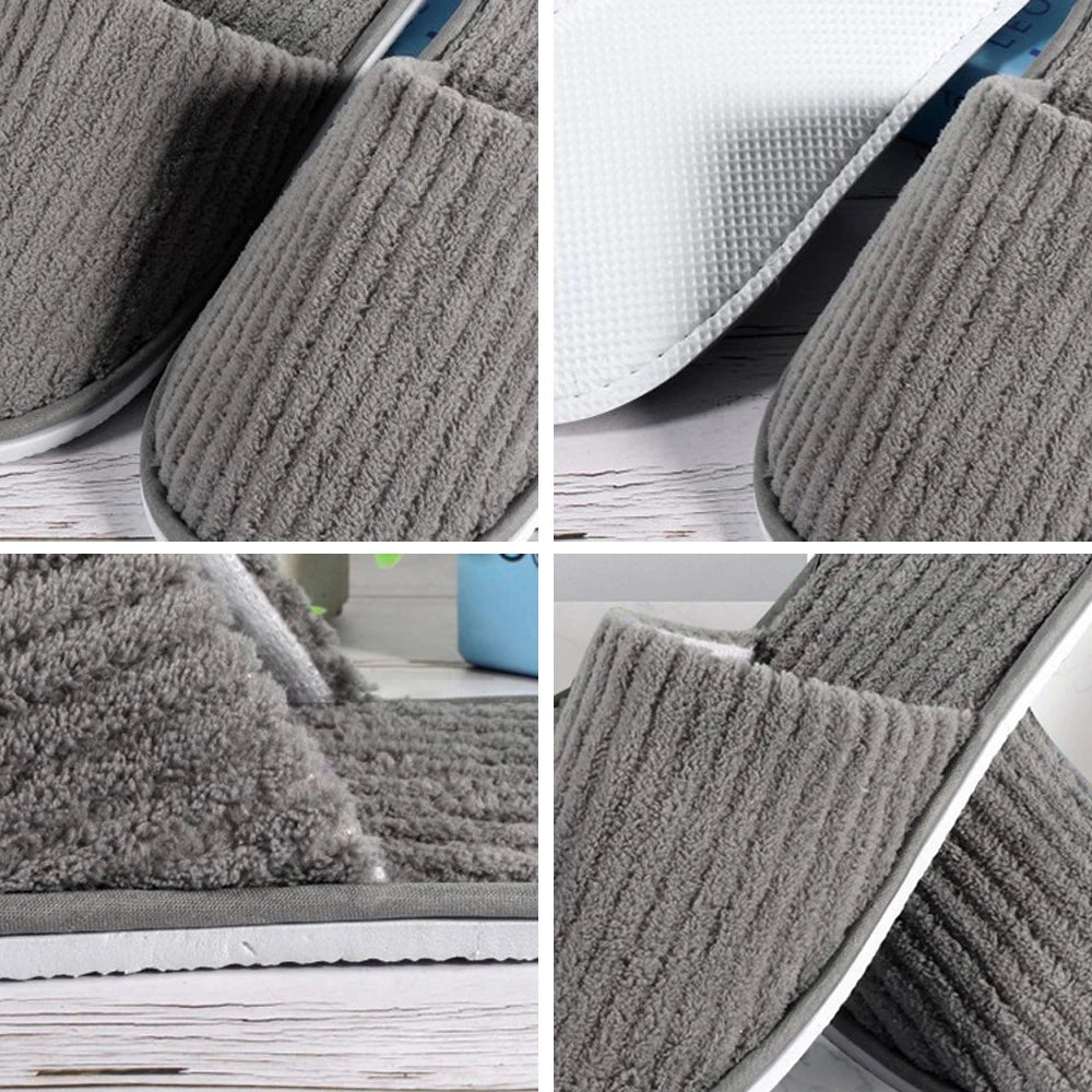 Winter Warm Plush Slippers for Women & Men – Non-Slip Fluffy Indoor House Slides for Bedroom Comfort Couple Home Shoes