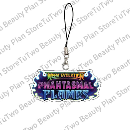 Anime PTCG Mega Evolution Acrylic Keychain – Pocket Monster Logo Cartoon Bag Pendant Keyring Collectible Gift Toy Series