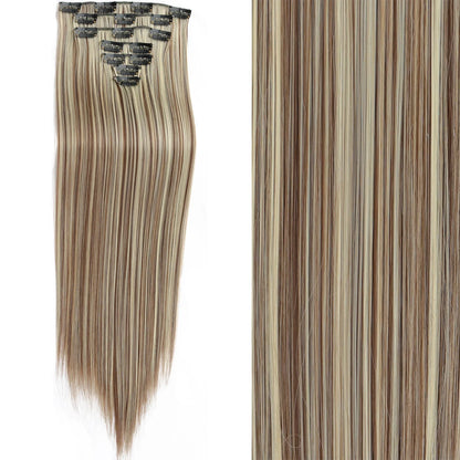 Women’s 7Pcs Hair Extensions with 16 Clips – Natural Black Straight Ombre Hairpiece