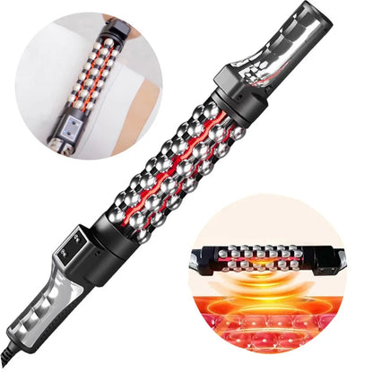 36W Red Light Heated Massage Device - 360° Rotating Roll Massager for Body & Anti-Cellulite Treatment
