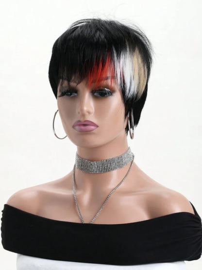26-Inch Kinky Straight Headband Wig – Glueless Human Hair, Machine-Made Synthetic Wig for Women