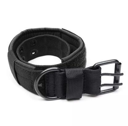 Adjustable Reflective Nylon Dog Collar – Heavy Duty Tactical Training Collar for German Shepherds