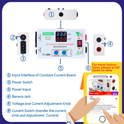 TKDMR 0-330V Smart-Fit Voltage Tester – Manual Adjustable TV LED Backlight & Current Control for LED Lamp Beads