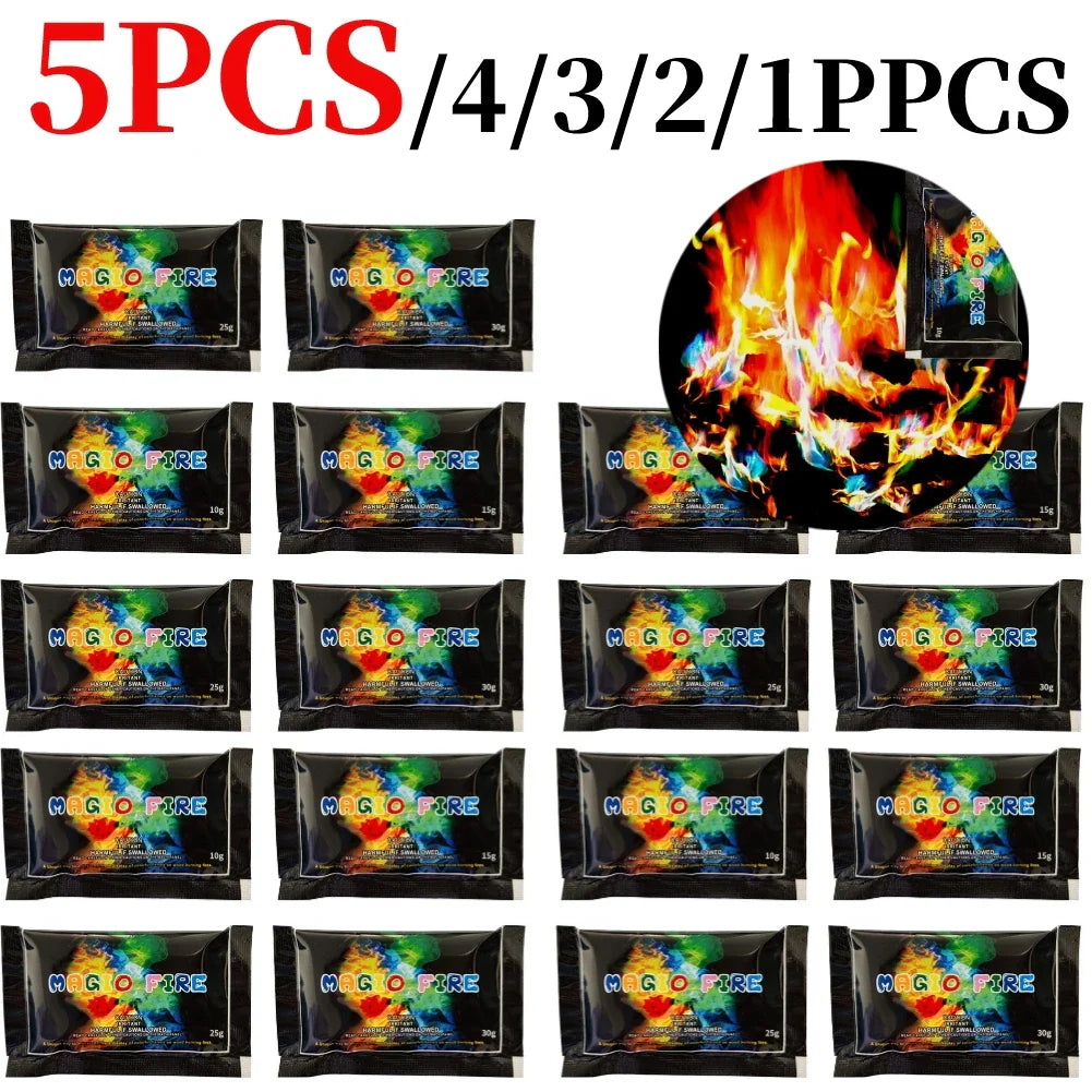Magical Fire Color Changer - Party Flames Packets, Glowing Fire Pit and Bonfire Colorant, Vibrant Flame Powder for Campfires and Outdoor Celebrations