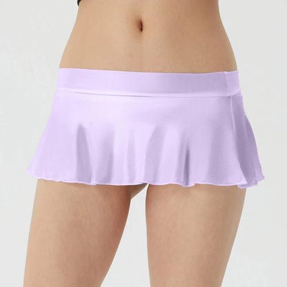 Women’s Sexy Wet Look Mini Skirt — Erotic Super Short Night Dress Party Lingerie in Wine Red, Pink & Black