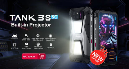 Unihertz Ticktock S Rugged 5G Smartphone – 8GB RAM, 256GB Storage, 5200mAh, 64MP Camera, 6.53" Dimensity 700 Display