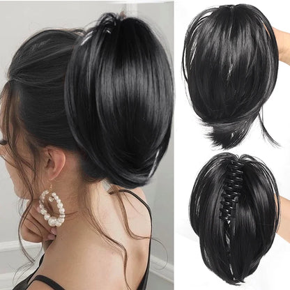 LUPU Synthetic Messy Bun Hair Piece - Clip-In Chignon Ponytail Extension Scrunchie for Women