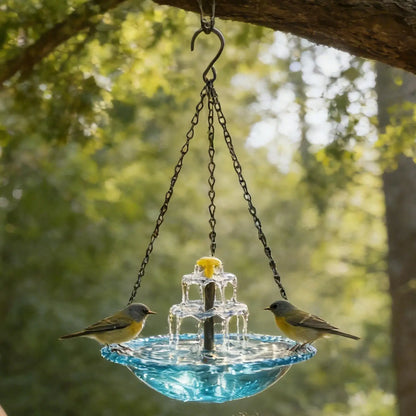 Solar Bird Bath Fountain - Floating Water Feature with Hummingbird Bathing Bowl for Garden, Patio & Backyard Decor