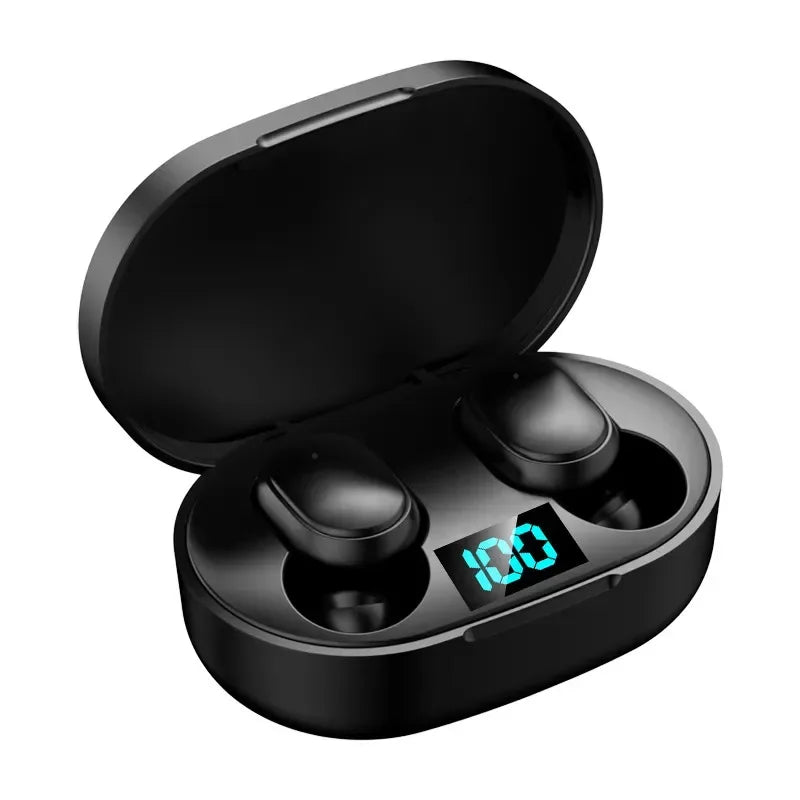 E6S TWS Wireless Bluetooth Earbuds – Waterproof Noise Cancelling Headset with LED Display & Mic