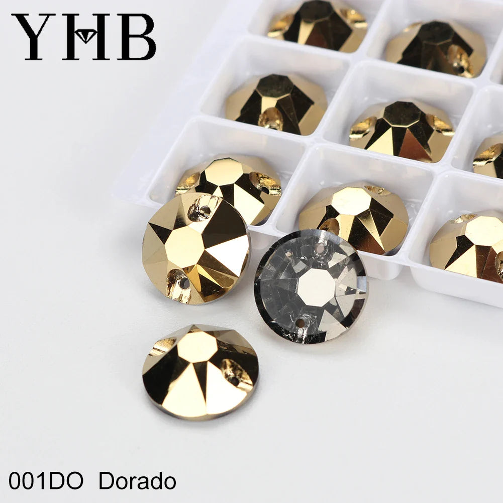 YHB XIRIUS AB Moonlight Glass Crystal — Flatback Sew-On Rhinestones for Garments, Clothes & Bags